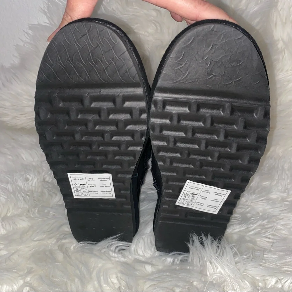 BearPaw Black Suede Sherpa Boots - Picture 5 of 10